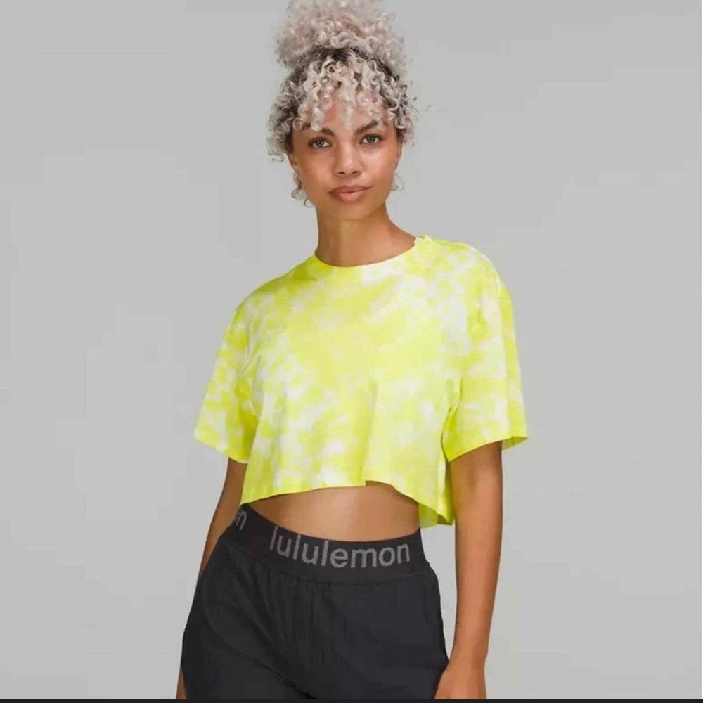 Lululemon Lime All Yours Tie-Dye Cropped Tee